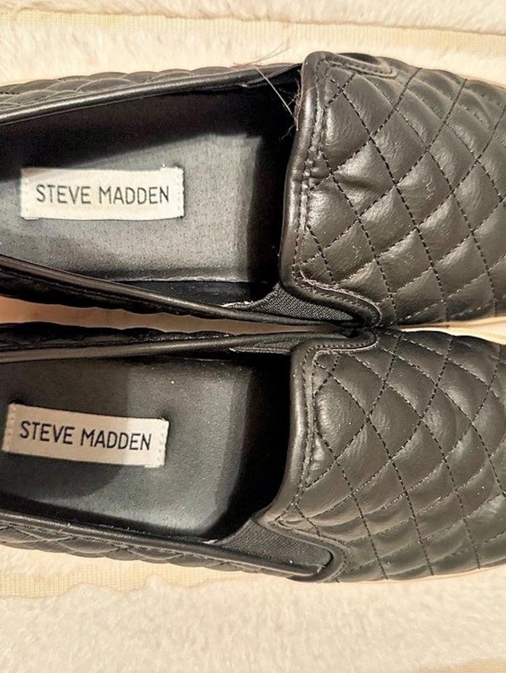 Steve Madden Ecentrcq Quilted Slip-On Sneakers Black US 9